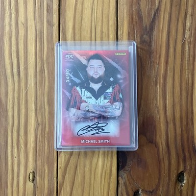Michael Smith - /50 Panini PDC Auto - Red - Darts World Champion Trading Card