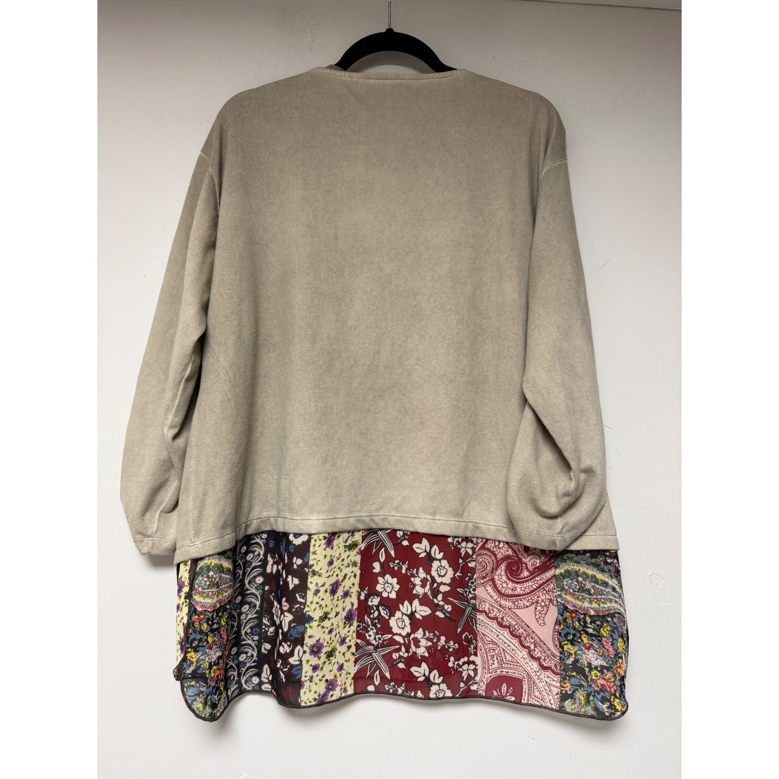 JOHN MARK Patchwork Print Long Sleeve Casual Top … - image 6