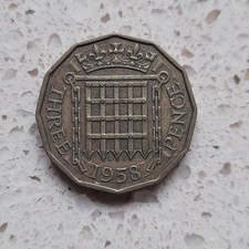 Threepence 1958 Elizabeth II See Photographs.