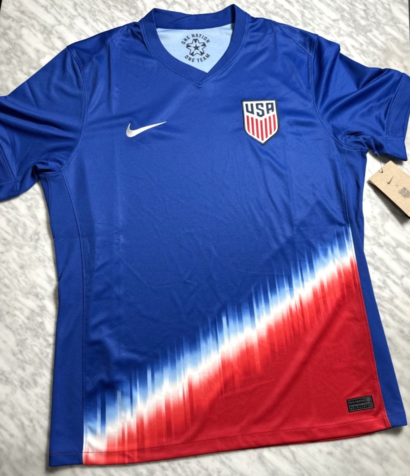 Nike Dri Fit Soccer Jersey USMNT USA 24/25 Away Blue FJ4277-417 Men Large NEW