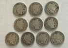 Lot Of 10 Barber Dimes - Various Dates & Mints - 90% Silver
