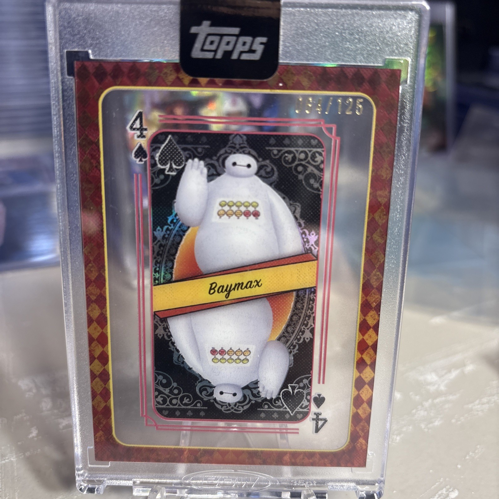 2025 Topps Disney Mint NYCC Baymax Encased 4 of Clubs /125 Limited Edition