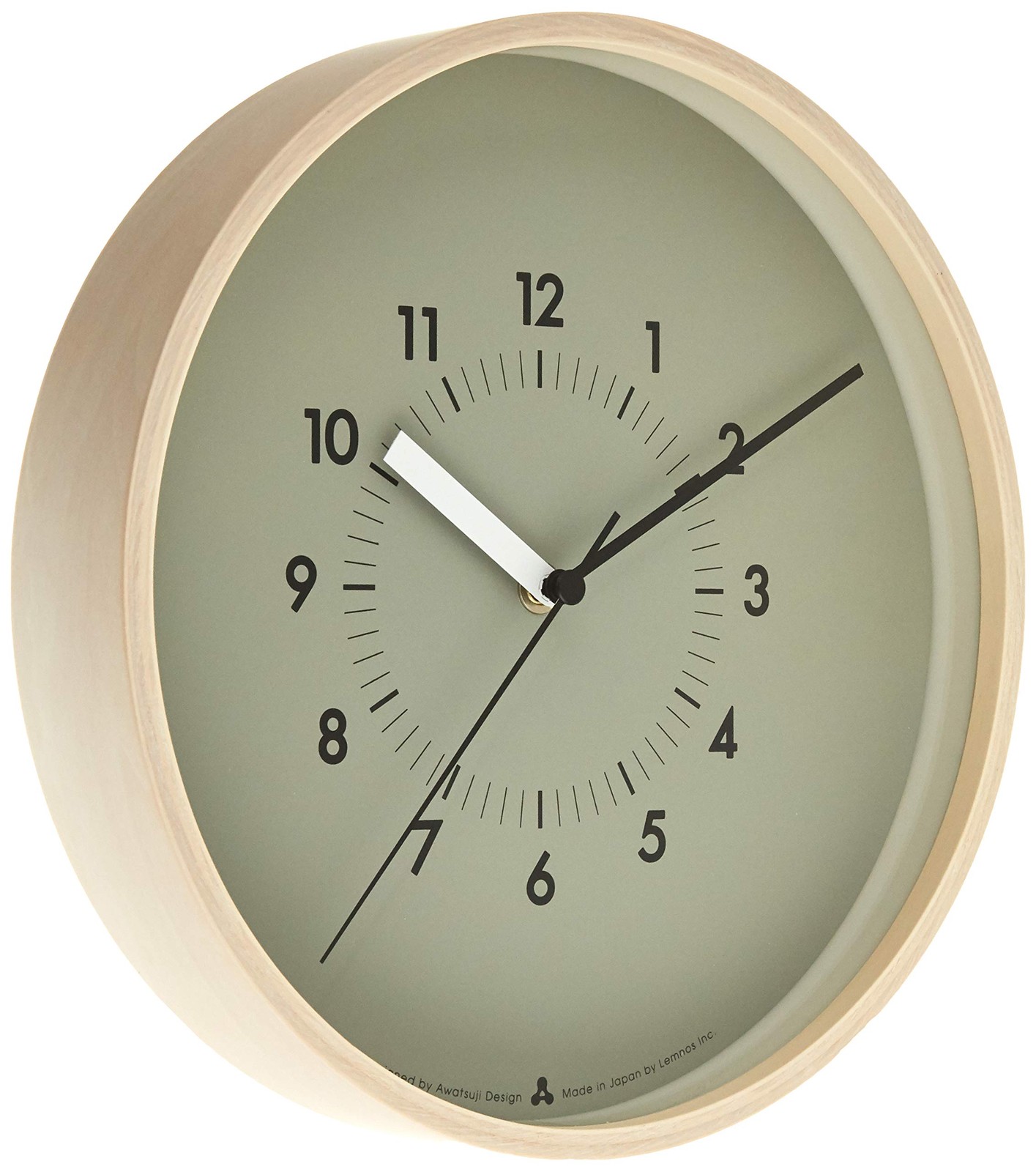 Lemnos wall clock analog general quartz clock natural color wood SOSO gray AWA13