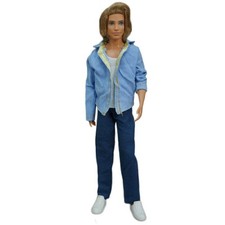 3pcs/set Dolls Clothes For 11.5" Boy Doll Outfits Blue Coat 1/6 Doll Vest Pants