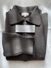 Margaret Howell Knit Cardigan L Khaki Wool Cashmere Silk Good Used Authentic JP