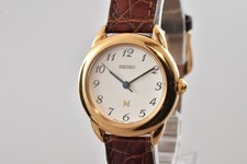 [Quasi Come Nuovo] Seiko Noie 1F21-0050 SGP Orologio Donna Quarzo Oro dal GIAPPONE