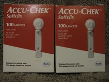 Lot 2 Accu-Chek Softclix 100 Lancets Diabetic Blood Glucose Testing Exp. 05/2027