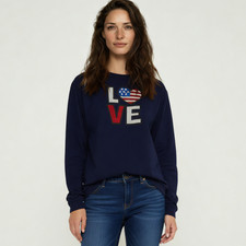 LOVE With Patriotic Heart Long Sleeve Tee