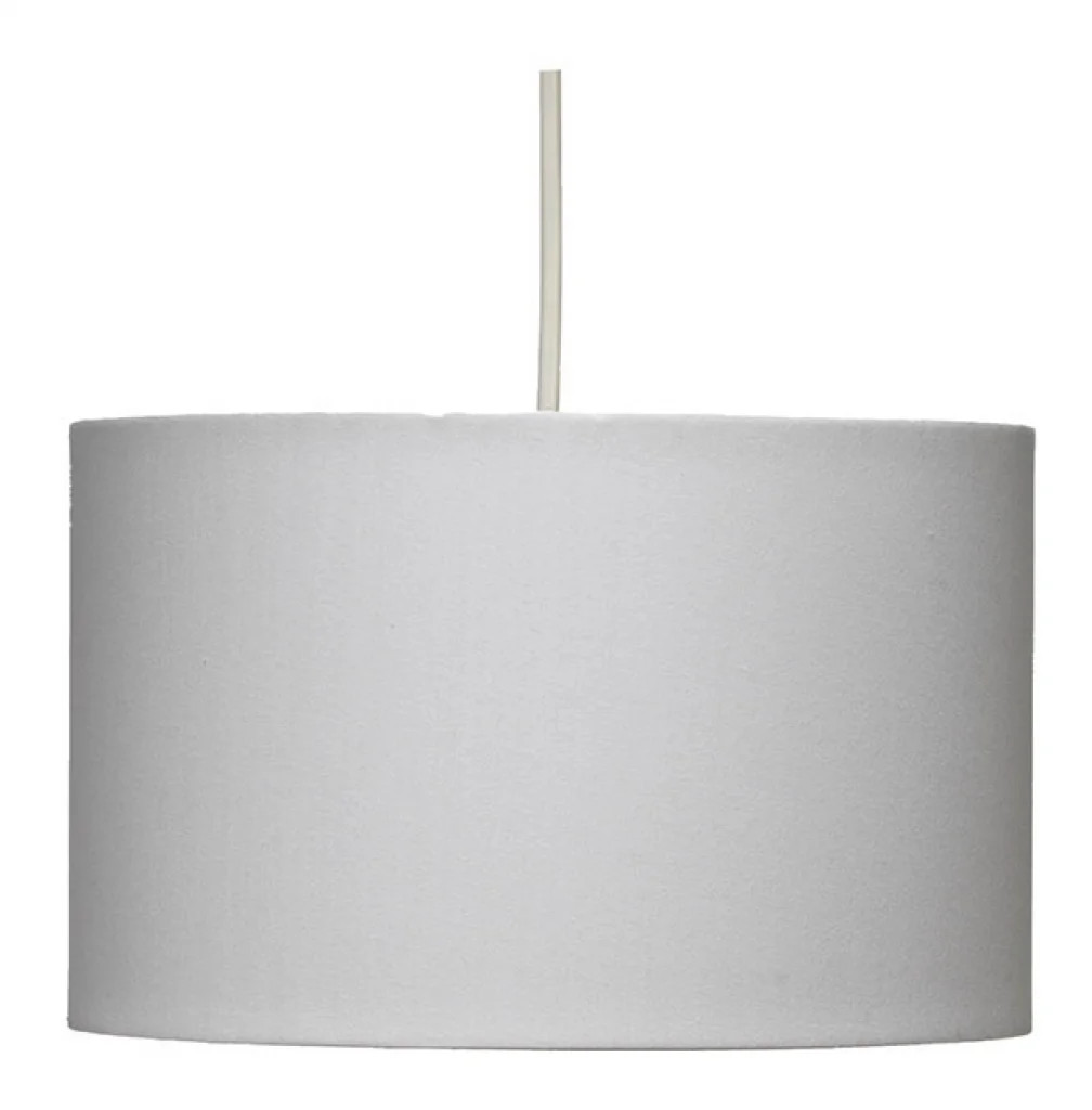 Lampshade Grey 12"" Soft Cotton Drum 300mm Oaks Lighting S101/12 SG