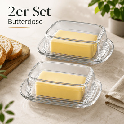 2 x Butterdose Butterglocke Butterschale Butterbehälter Butter Dose Kunststoff