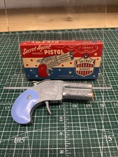 Vintage 1940s Hamilton Secret Agent Hideaway Double Barrel Cap Gun Pistol w/ Box