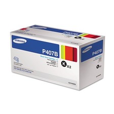 Genuine Samsung CLT-P407B/XAA Value Pack - Black Toner x 2 CLP-325W, CLX-3185,