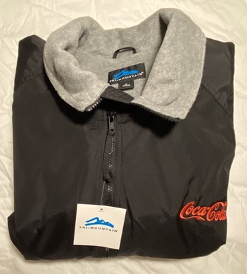 Coca-Cola Jacket Men s XL Black Fleece Insulated Zip Up - New with Tags 