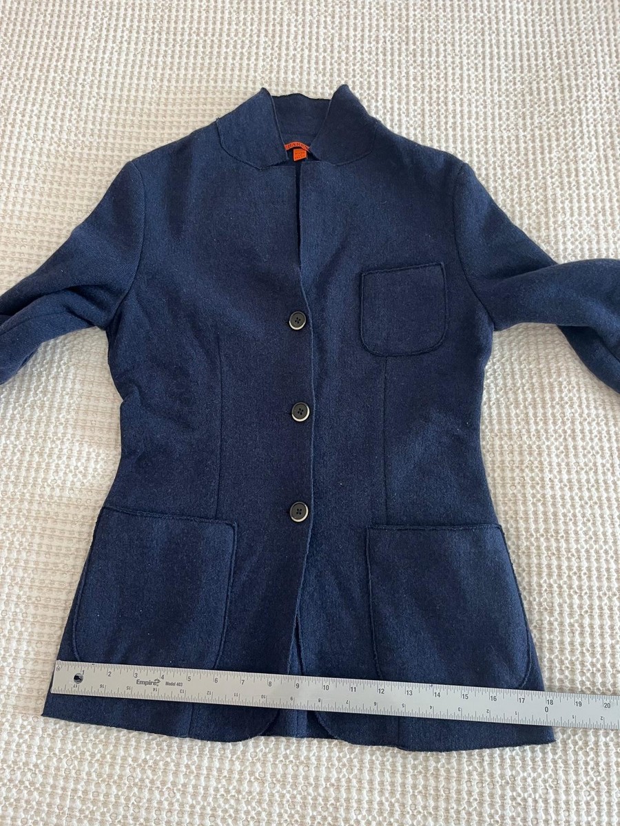 Barena Venezia Italian Wool Blend Blazer Jacket Blue Soft Knit