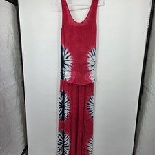 VENUS Women’s Tie-Dye Maxi Dress Boho Sleeveless Long Dress Blue & Gray L/XL