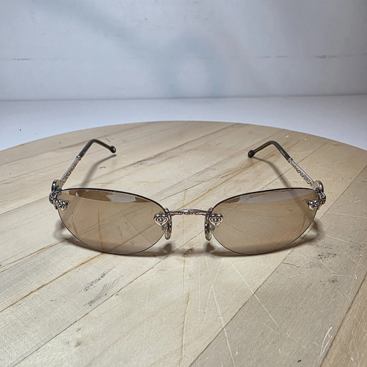Brighton Women’s Brown Crystal Accent Sunglasses with Silver Filigree NEW Pebble Medali Dual Tone Sunglasses - Brighton main image 3