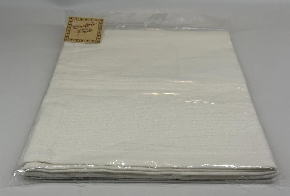 Mesa punto de cruz Heidelberg 11 quilates algodón 36" blanco reliquia ropa de cama nueva Foto 3 de 4