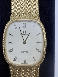 Authentic Omega De Ville Oval S.Silver 925 Gold Plated cal.1365 Roman Dial Ultra Rare P.PM