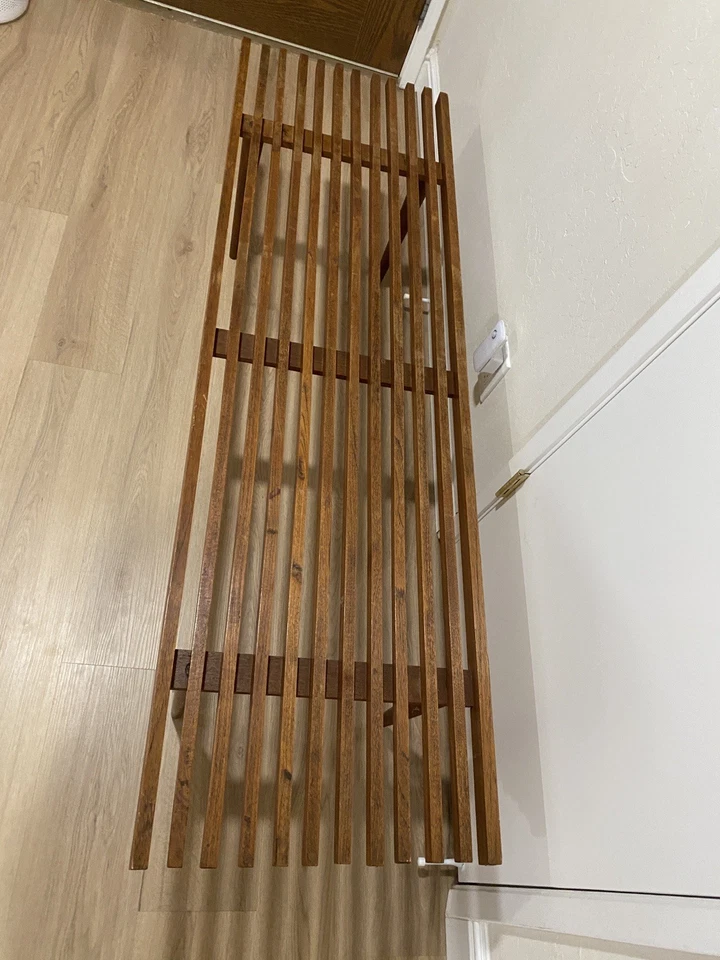 Mid Century Modern Walnut Slat Bench or Coffee Table - EXCELLENT Condition!  - Image 3 of 4