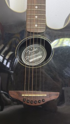 Fender Stratacoustic Black Acoustic-Electric Guitar 6 String Right