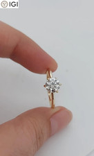 1Ct Round Lab Grown Diamond Solitaire Engagement Ring 14k Solid Yellow Gold