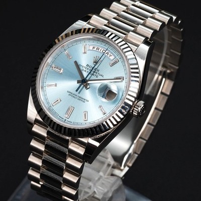 NEW 2025 Rolex Day-Date Platinum Reference 228236 - Ice Blue