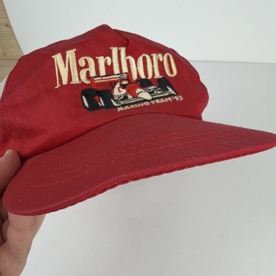 Vintage 1992 Marlboro Racing Team Red Snapback Hat Cap Vanguard