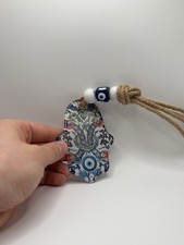 evil Eye Wall Hanging Glass Decor - multicolored
