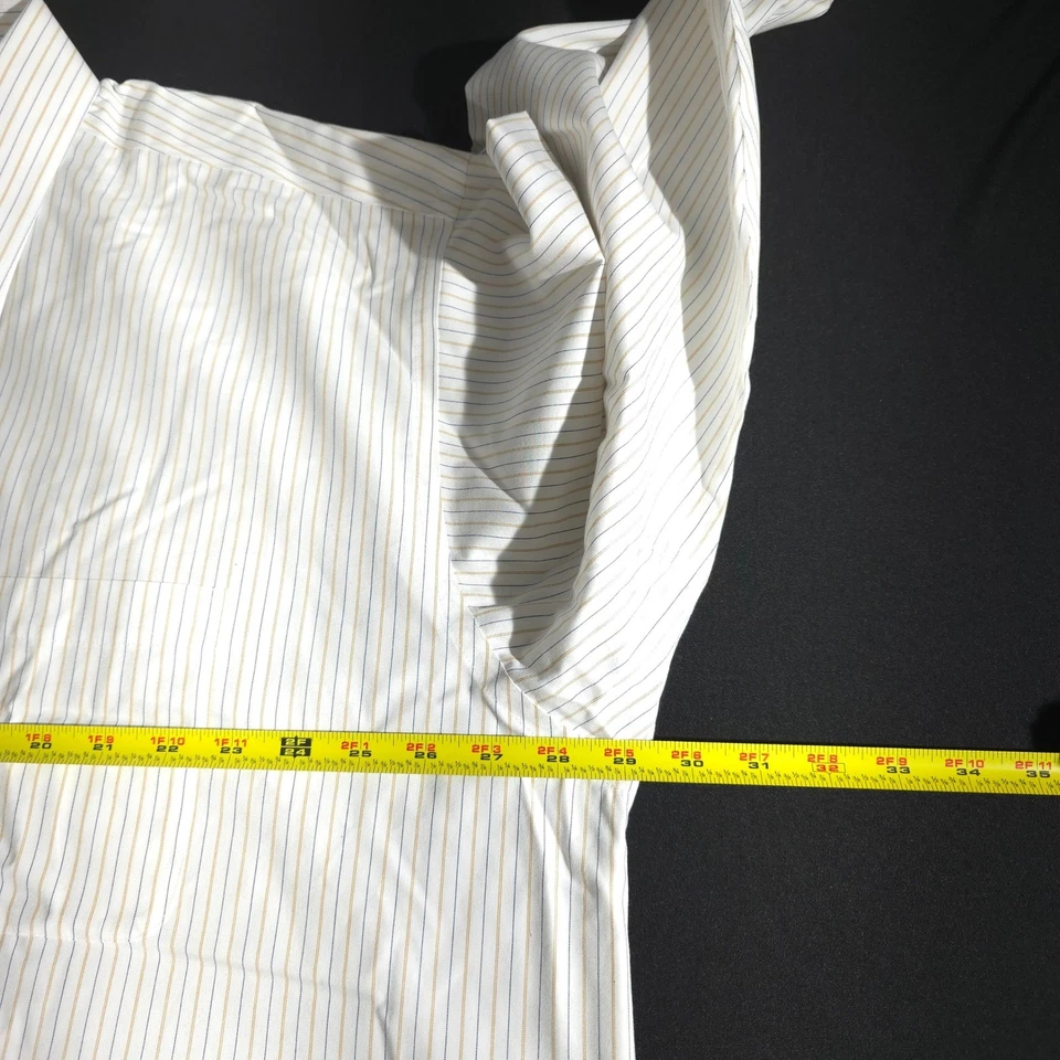 ENRO Pinpoint в полоску платье рубашка мужская размер 18 1/2 32/33 большой 80-х 2 слоя не железа - Изображение 4 из 4