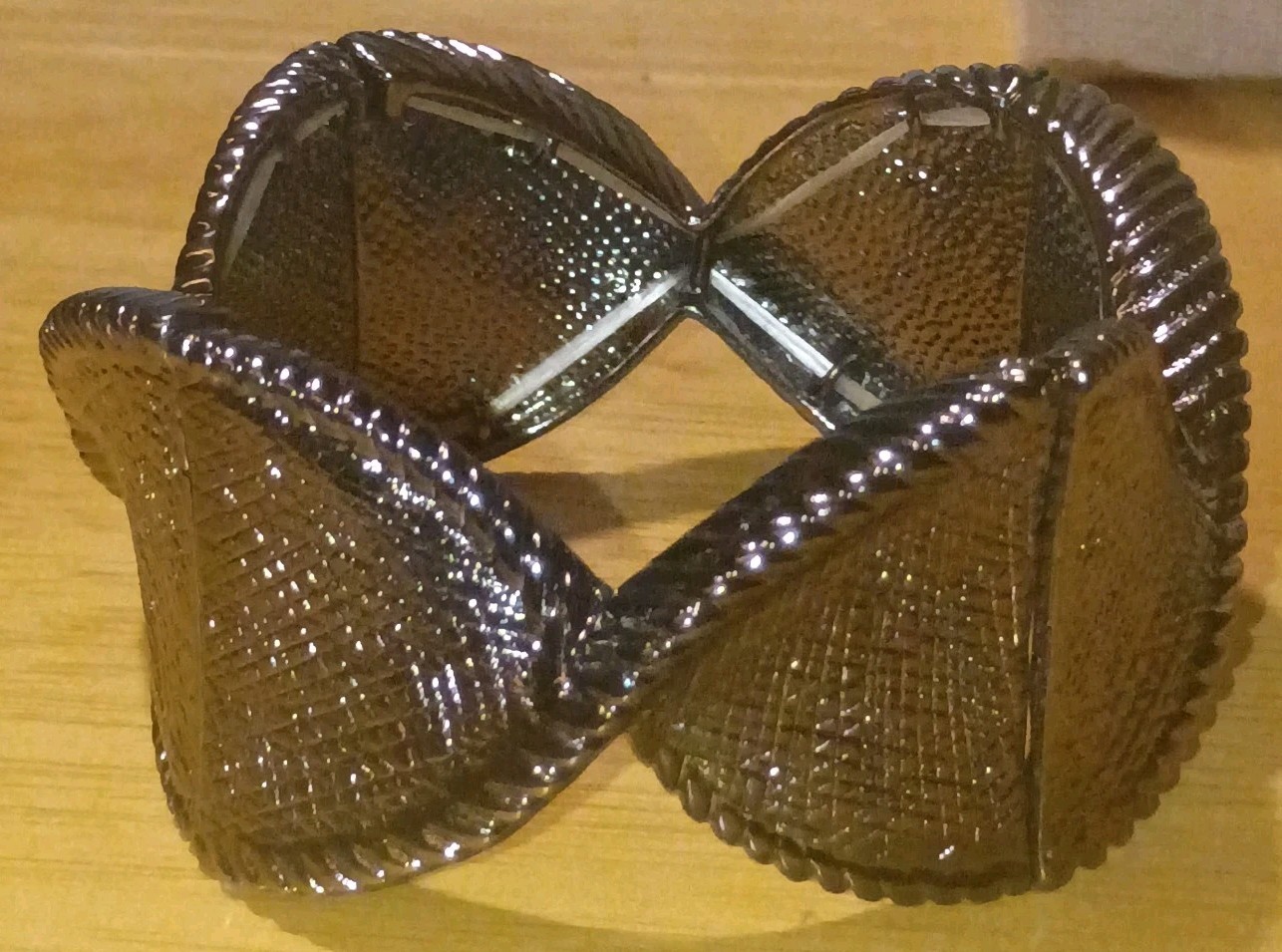 Twisted Bracelet Statement Stretch Silver Tone Ch… - image 1