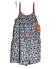 Wonder Nation Grey Sleeveless floral spaghetti strap romper size L  10-12 