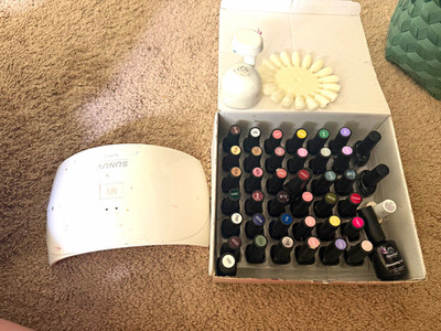 SUNUV SUN5 UV/LED Nail Lamp Gel Polish Set w/ Drill Bits/Brush White