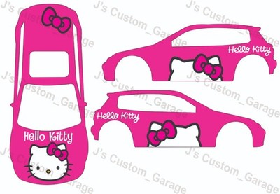 Universal Hello Kitty V1 white toner water slide decal For 1/64  custom diecast