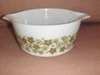 VTG Spring Blossom 1 1/2 QT PYREX BOWL Green Flowers