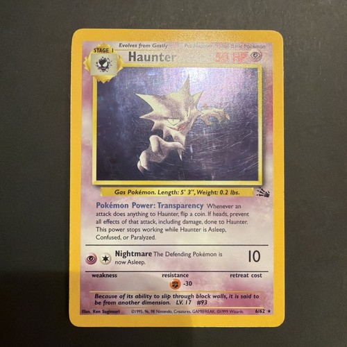 Haunter 6/62 Fossil Unlimited Rare Holo Pokémon Card WOTC | Pokemon TCG Vintage 