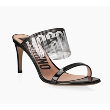 Moschino Logo Patent Leather Mules sz. 34 EU