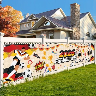 Fußball Banner 300x60cm WM Deko für Fußball Fans Party Garten Haus Bar