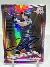 2022 Panini Elite Extra Edition Jacob Reimer Pink 119 New York Mets SIGNED