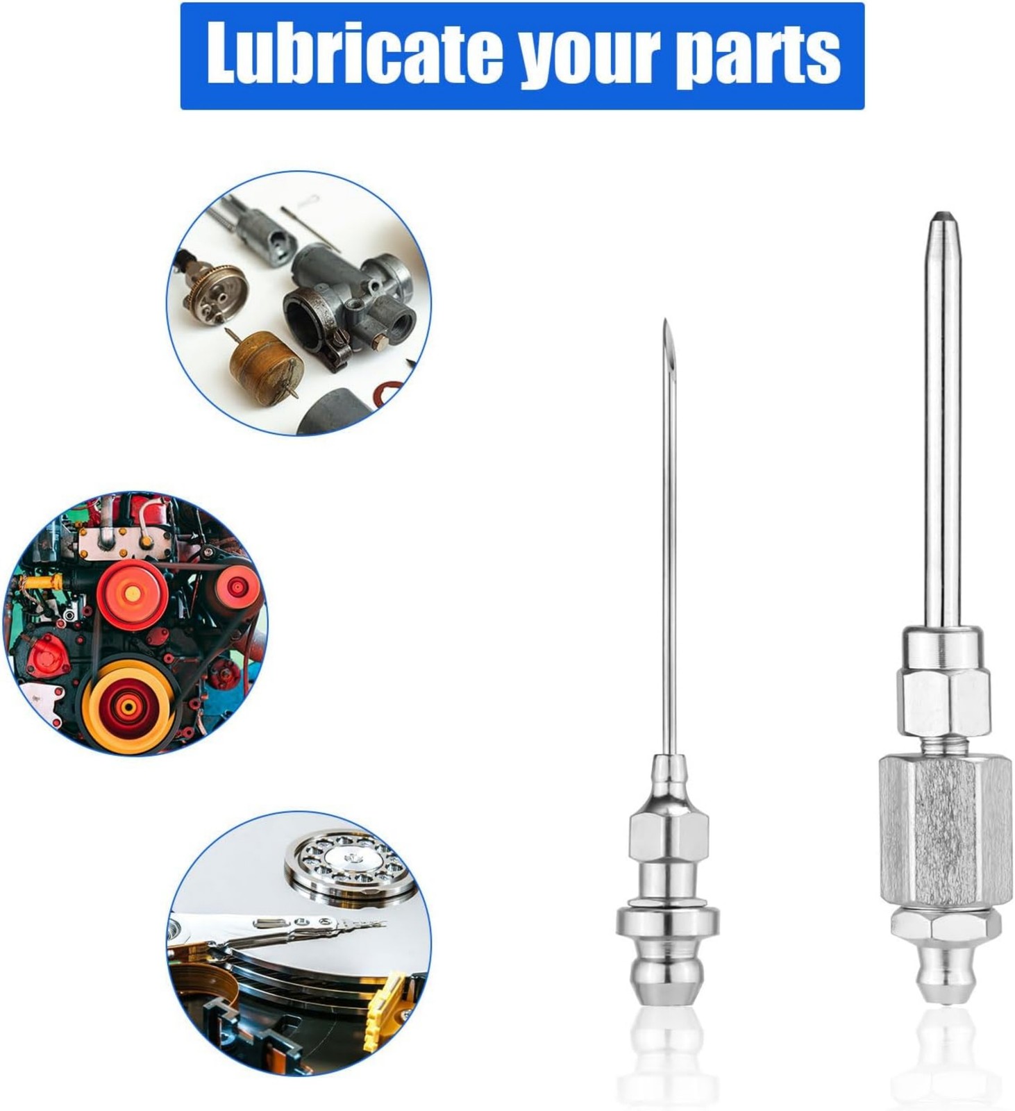 Heavy-Duty Carbon Steel Grease Gun Kit 4-Piece 1/8"NPT Leak-Free Connections