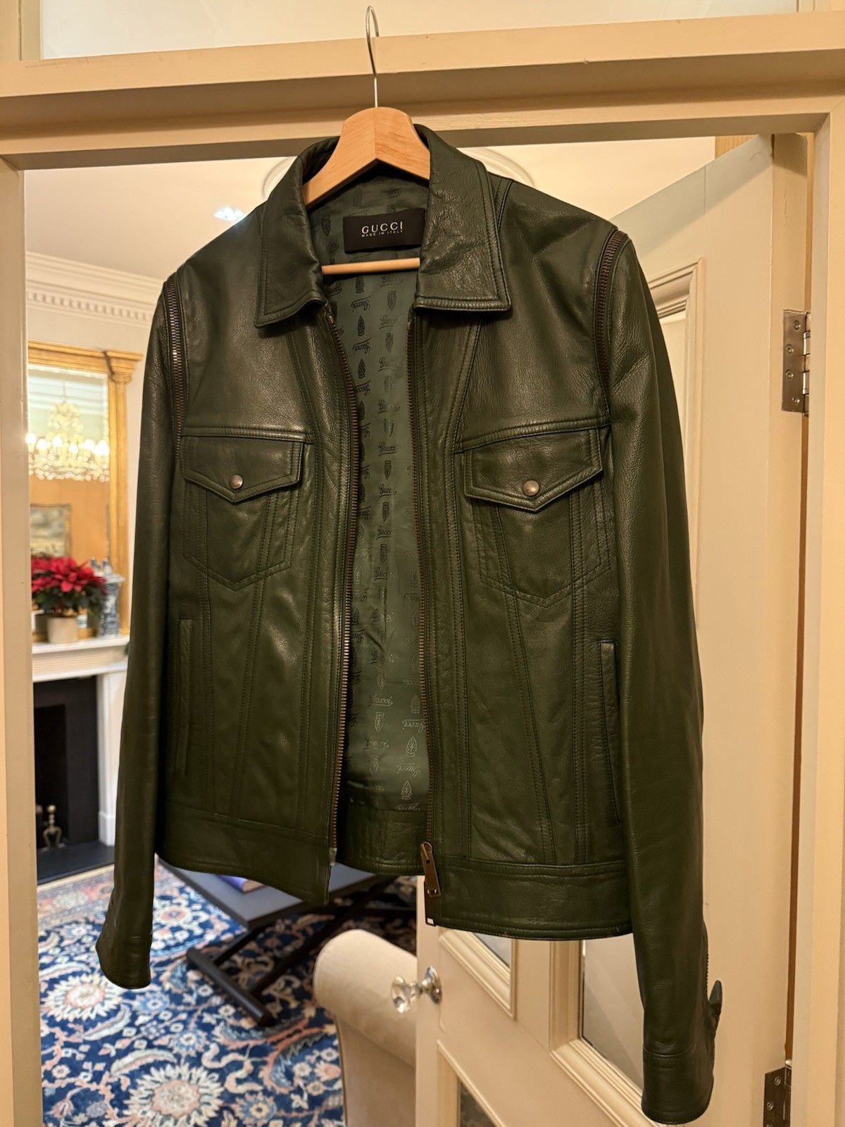 Vintage Circa 2006 Gucci Leather Jacket Barely Ever Been Worn