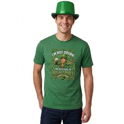 Erwachsene St Patricks Day Kostüm irischer Geist Druck T-Shirt grün Zylinder Hut Set
