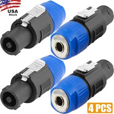 2/4x 4 Pole Speakon Connectors Audio Speaker Plug Twist Lock 4 Pole Speaker Plug