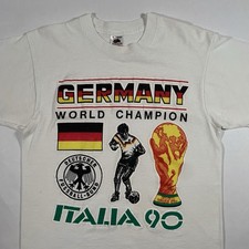 VTG 1990 Adidas World Cup Champions West Germany Tee T-Shirt Medium Soccer FIFA