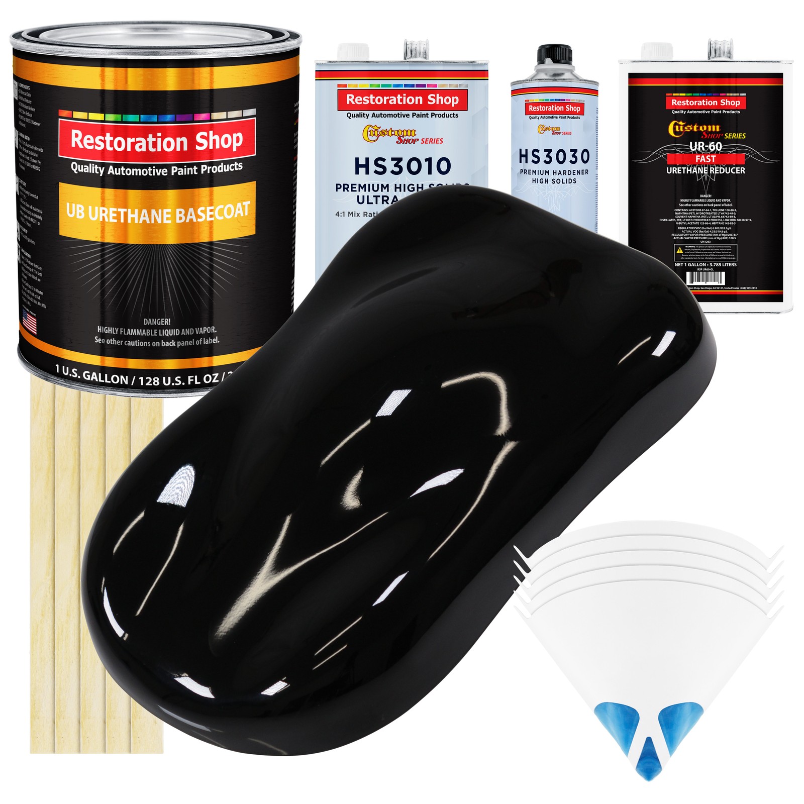 Boulevard Black Gallon Urethane Basecoat Clearcoat Auto Paint Fast Drying Kit