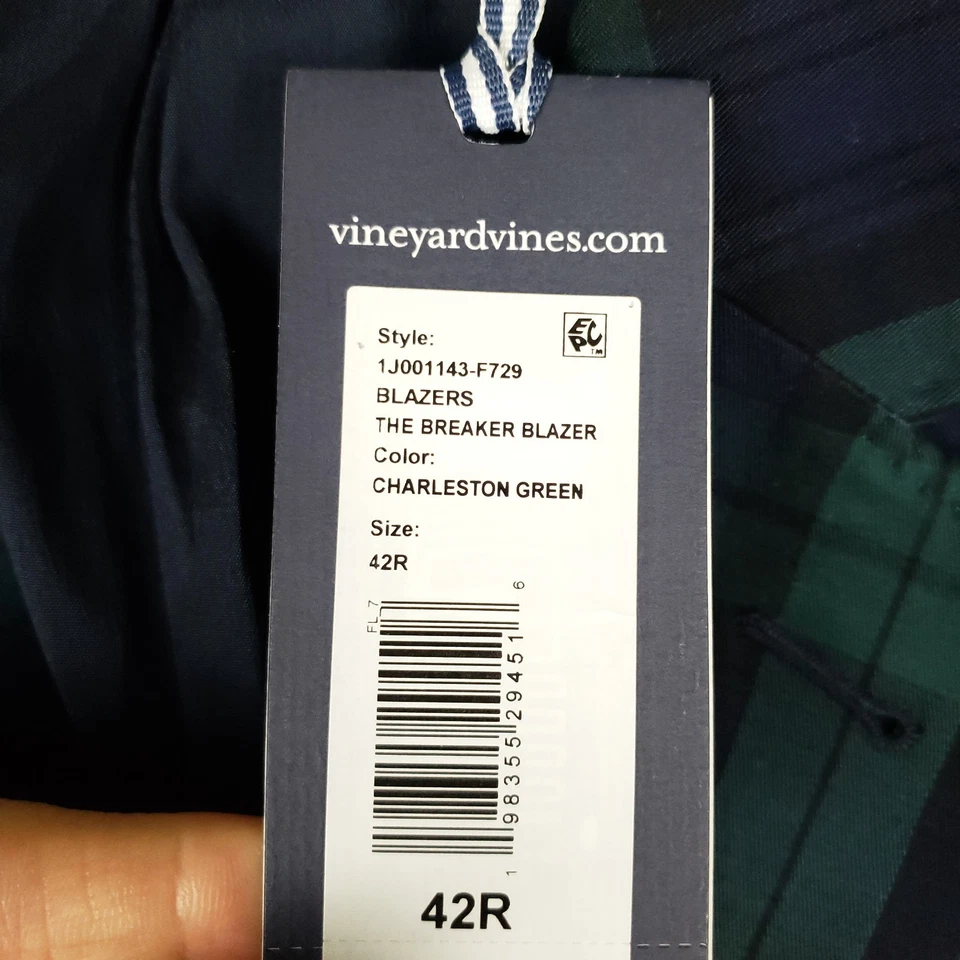 NEW Vineyard Vine Blazer Men's 42R Tartan Plaid Blackwatch Preppy Old Money - Image 4 of 4