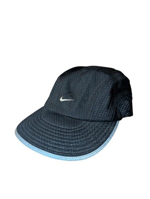 Vintage Nike Hat Tailwind 7 Panel Strapback Adjustable 90s Runner Cap Black 