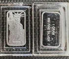 "STATUE OF LIBERTY"  1 Gram Silver Bar - 999 Silver Bullion Bar In Capsule