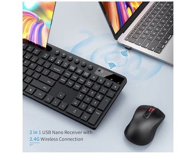 Wireless Keyboard and Mouse Combo, MARVO 2.4G Ergonomic Wireless Computer Keyboa