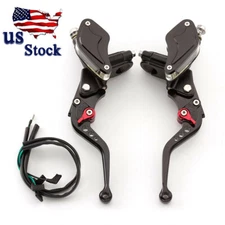 Motorcycle Black Hydraulic Brake Clutch Master Cylinder Reservoir Levers