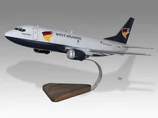 Boeing 737-300 West Atlantic Desk Wood Airplane New Model Small Scale 1/100